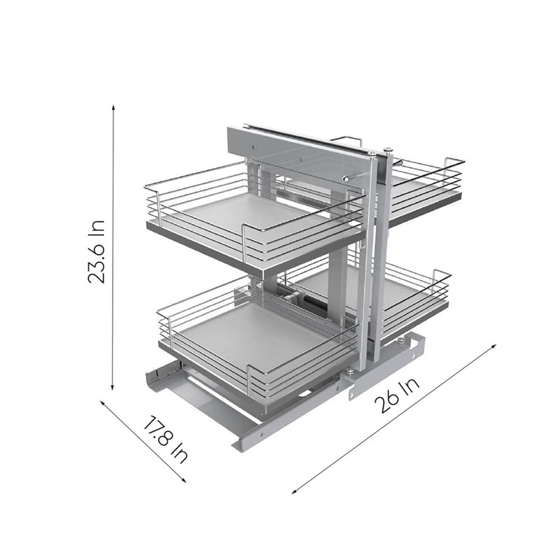 TUHOME Stainless steel Blind Corner Cabinet Organizer Silver