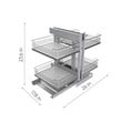 TUHOME Stainless steel Blind Corner Cabinet Organizer Silver