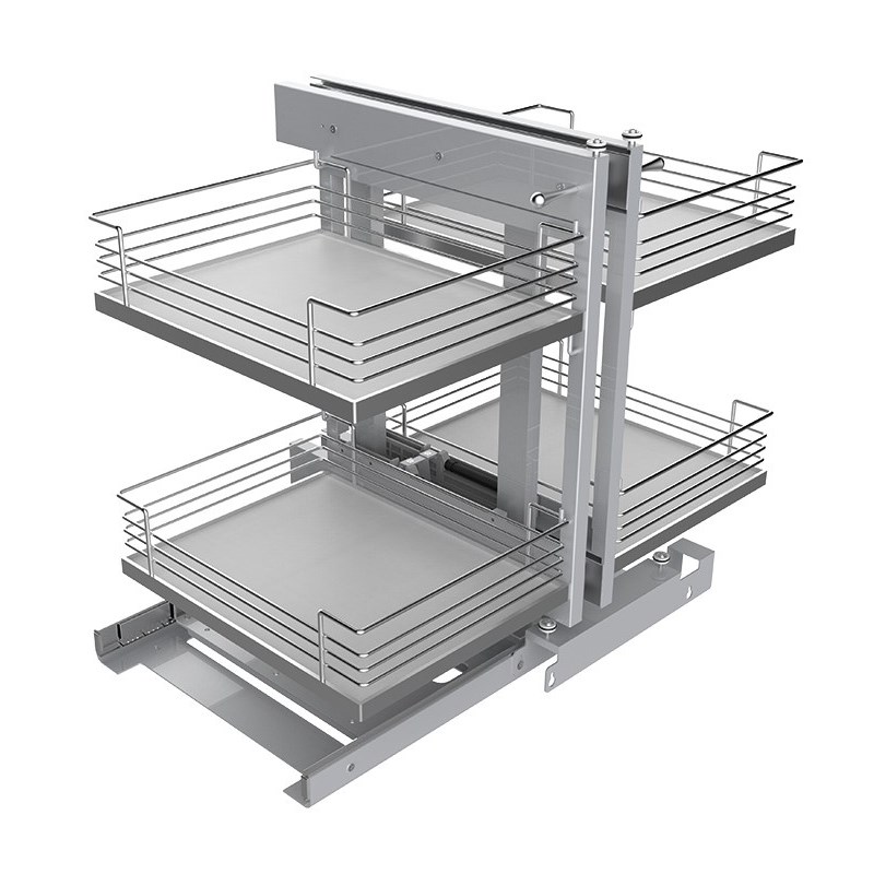 TUHOME Stainless steel Blind Corner Cabinet Organizer Silver