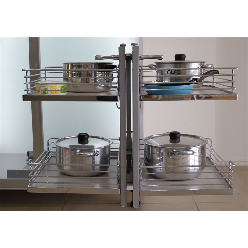 TUHOME Stainless steel Blind Corner Cabinet Organizer Silver