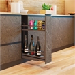 TUHOME Gray stainless steel Kitchen Bottle Rack Cabinet Pullout Organizer