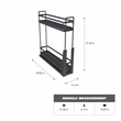 TUHOME Gray stainless steel Kitchen Bottle Rack Cabinet Pullout Organizer