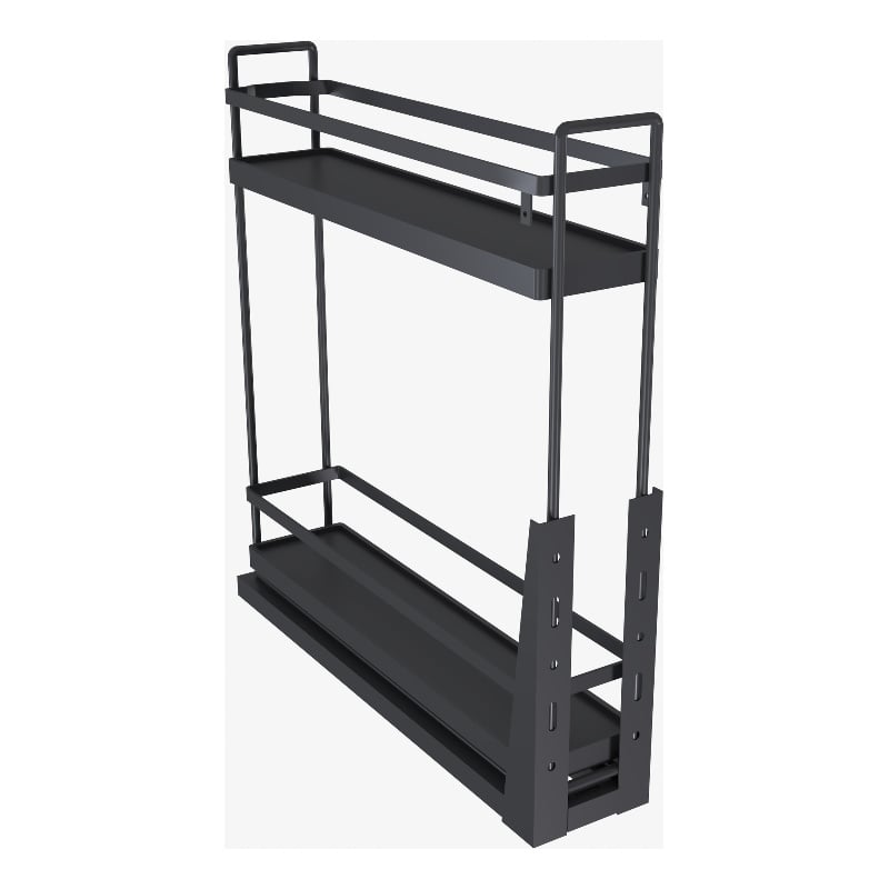 TUHOME Gray stainless steel Kitchen Bottle Rack Cabinet Pullout Organizer