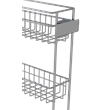 TUHOME silver Kitchen Seasoning Rack Cabinet Pullout Organizer stainless steel