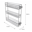 TUHOME silver Kitchen Seasoning Rack Cabinet Pullout Organizer stainless steel