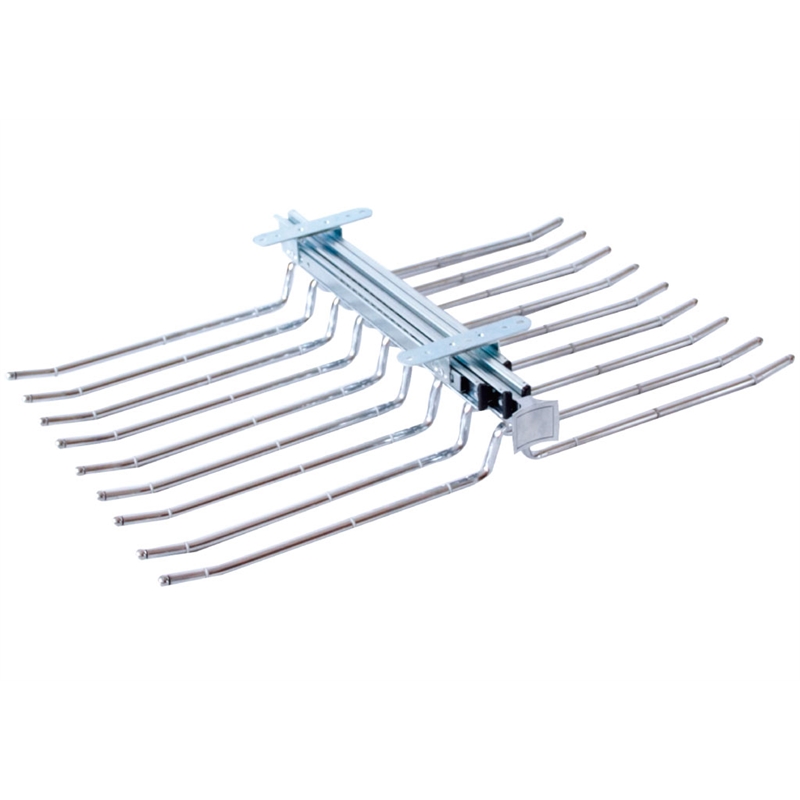 TUHOME silver Pull Out Trousers Rack 18 Arms Clothes Organizer stainless steel
