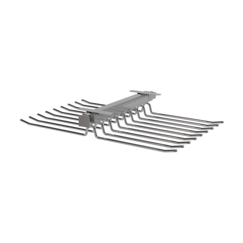 TUHOME silver Pull Out Trousers Rack 18 Arms Clothes Organizer stainless steel