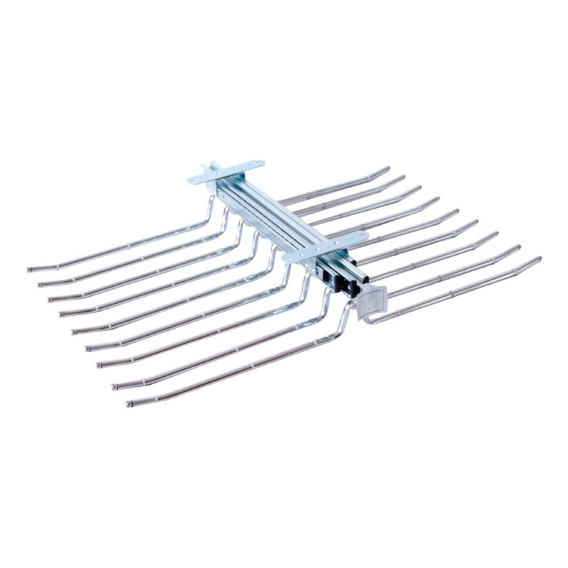 TUHOME silver Pull Out Trousers Rack 18 Arms Clothes Organizer stainless steel
