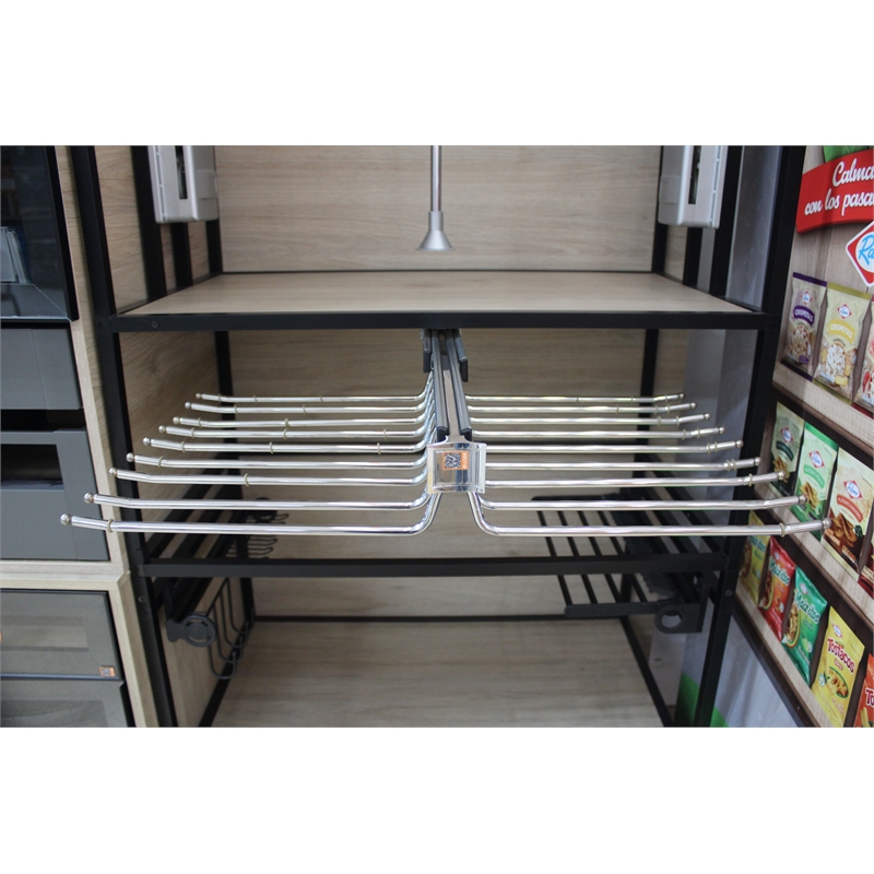 TUHOME silver Pull Out Trousers Rack 18 Arms Clothes Organizer stainless steel