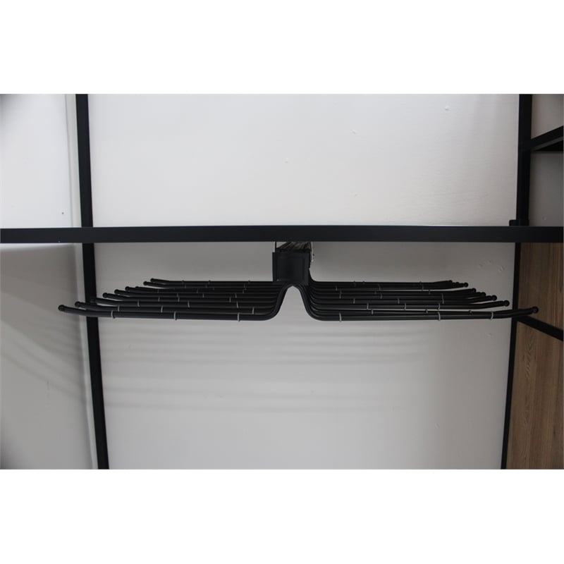 TUHOME Pull Out Trousers Rack 18 Arms Black Clothes Organizer stainless steel
