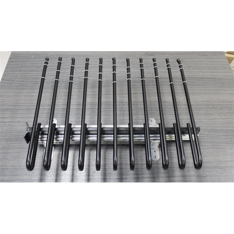 TUHOME stainless steel Pull Out Trousers Rack 11 Arms Black Clothes Organizer