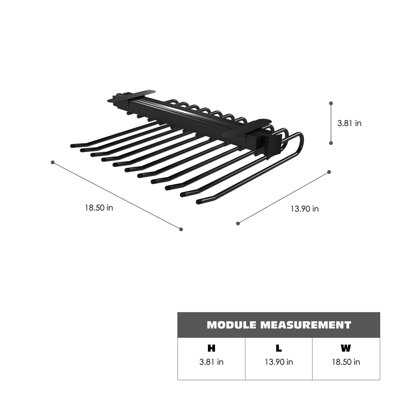 TUHOME stainless steel Pull Out Trousers Rack 11 Arms Black Clothes Organizer