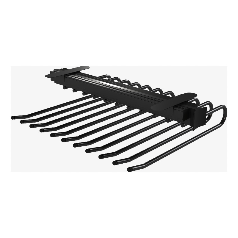 TUHOME stainless steel Pull Out Trousers Rack 11 Arms Black Clothes Organizer