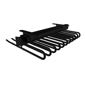TUHOME stainless steel Pull Out Trousers Rack 11 Arms Black Clothes Organizer