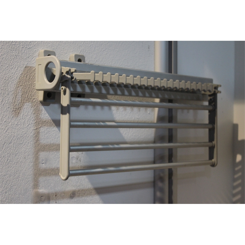 TUHOME Gray aluminum Pull Out Trouser&Tie Rack 14 Hooks And 4 Arms Silver