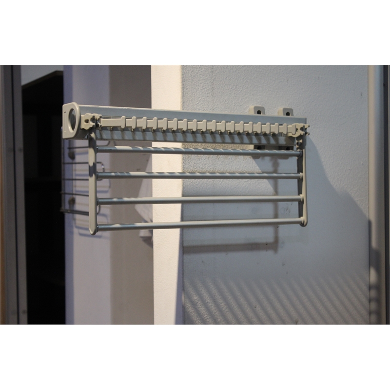 TUHOME Gray aluminum Pull Out Trouser&Tie Rack 14 Hooks And 4 Arms Silver