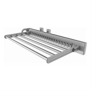 tuhome gray aluminum pull out trouser&tie rack 14 hooks and 4 arms silver