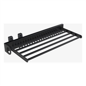 tuhome pull out trouser&tie rack 14 hooks and 4 arms black aluminum x1 un