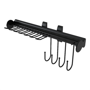 TUHOME black Stainless steel Pull Out Belt &Tie Rack Chrome Plated X2 Un
