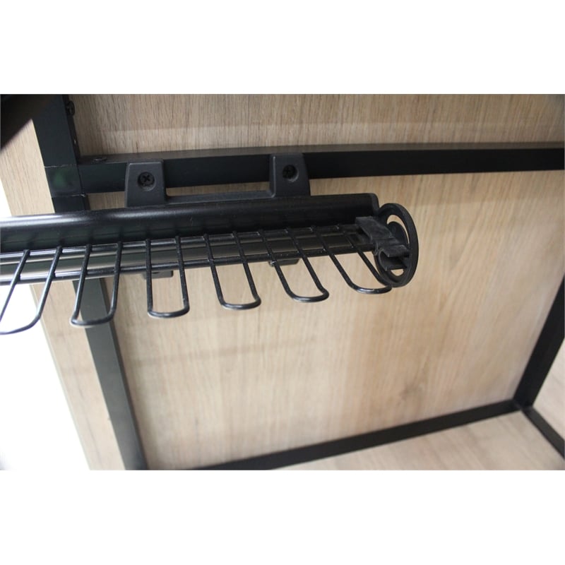 TUHOME black Stainless steel Pull Out Belt &Tie Rack Chrome Plated X2 Un