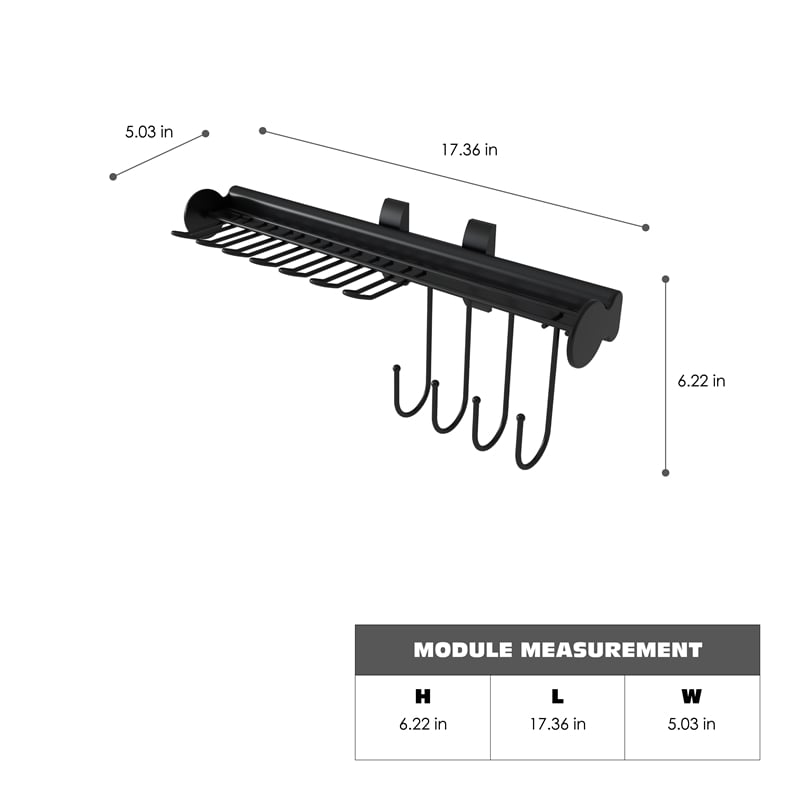 TUHOME black Stainless steel Pull Out Belt &Tie Rack Chrome Plated X2 Un