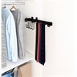 TUHOME black Stainless steel Pull Out Belt &Tie Rack Chrome Plated X2 Un