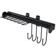 TUHOME black Stainless steel Pull Out Belt &Tie Rack Chrome Plated X2 Un