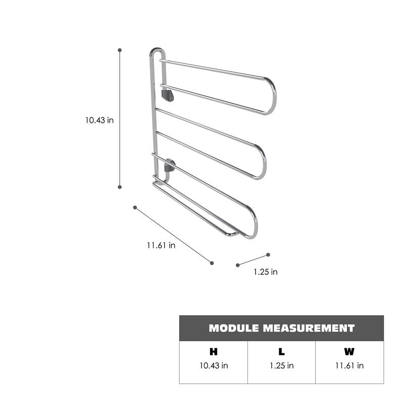 TUHOME  Silver stainless steel Tie Rack Chrome Plated Wallmounted X1 Un