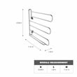 TUHOME  Silver stainless steel Tie Rack Chrome Plated Wallmounted X1 Un