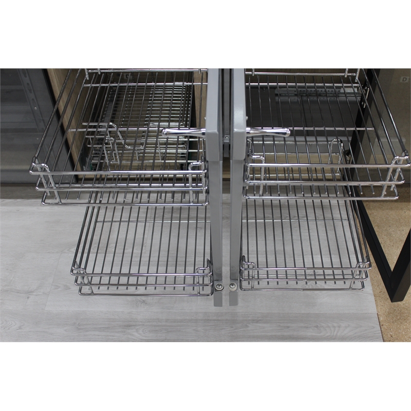 TUHOME  silver stainless steel Blind Corner Cabinet Organizer Grilled Base X1 Un