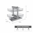 TUHOME  silver stainless steel Blind Corner Cabinet Organizer Grilled Base X1 Un