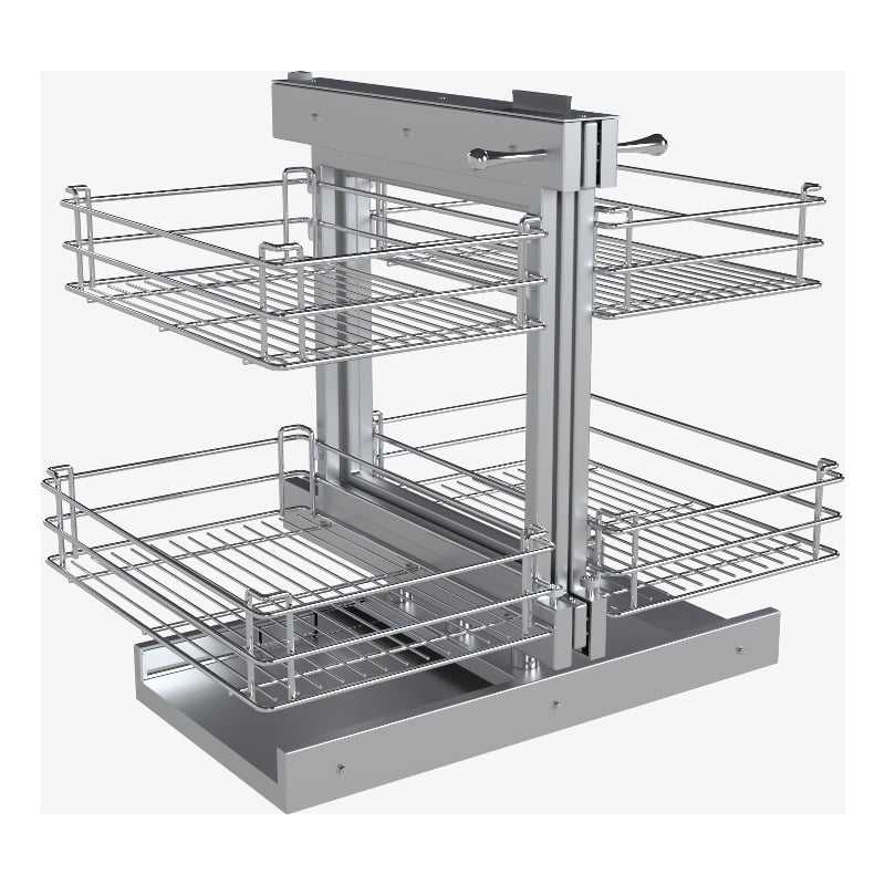 TUHOME  silver stainless steel Blind Corner Cabinet Organizer Grilled Base X1 Un