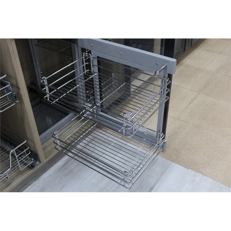 TUHOME  silver stainless steel Blind Corner Cabinet Organizer Grilled Base X1 Un