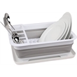 TUHOME Dish Drying Rack White / Gray plastic it is plegable and easy to store it
