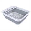 TUHOME Dish Drying Rack White / Gray plastic it is plegable and easy to store it