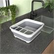 TUHOME Dish Drying Rack White / Gray plastic it is plegable and easy to store it