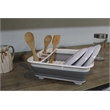 TUHOME Dish Drying Rack White / Gray plastic it is plegable and easy to store it