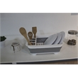 TUHOME Dish Drying Rack White / Gray plastic it is plegable and easy to store it