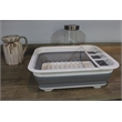 TUHOME Dish Drying Rack White / Gray plastic it is plegable and easy to store it