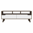 TUHOME Oslo Tv Stand - Dark Walnut (Brown) / White Engineered Wood