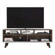 TUHOME Oslo Tv Stand - Dark Walnut (Brown) / White Engineered Wood