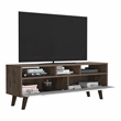 TUHOME Oslo Tv Stand - Dark Walnut (Brown) / White Engineered Wood