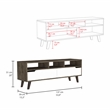 TUHOME Oslo Tv Stand - Dark Walnut (Brown) / White Engineered Wood
