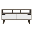 TUHOME Oslo Tv Stand - Dark Walnut (Brown) / White Engineered Wood