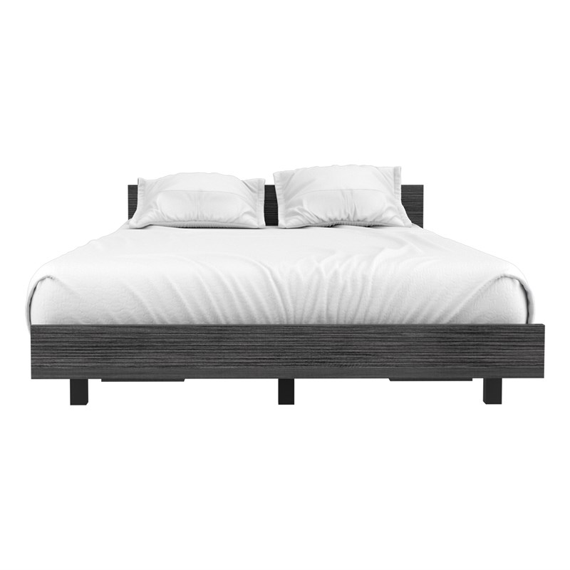 TUHOME Kaia Twin Bed Base  Engineered Wood Beds in  Gray