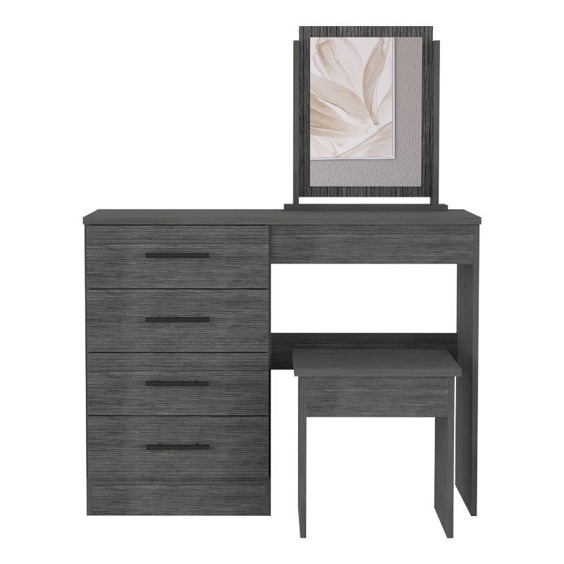 TUHOME Kaia Makeup Vanity With Mirror  Engineered Wood Dressers in  Gray
