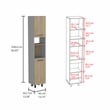 TUHOME Hasselt Kitchen Pantry Light Pine (beige)/White Engineered Wood