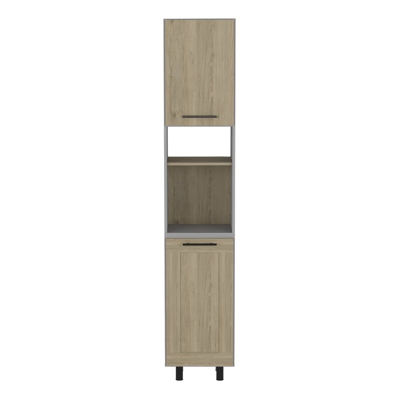 TUHOME Hasselt Kitchen Pantry Light Pine (beige)/White Engineered Wood