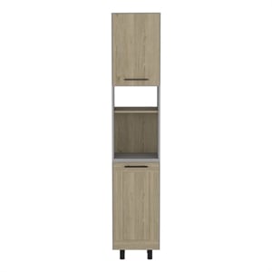 TUHOME Hasselt Kitchen Pantry Light Pine (beige)/White Engineered Wood
