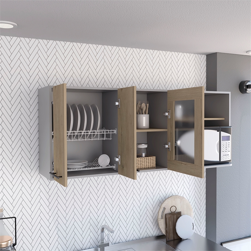 TUHOME Hasselt Wall Cabinet Light Pine (beige) Engineered Wood